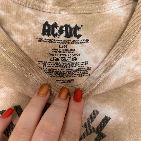 AC/DC Tan and White Graphic Tee - Picture 3 of 3